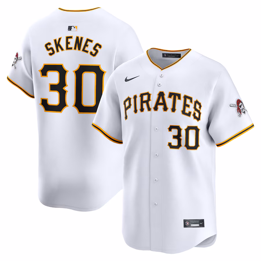 Youth Pittsburgh Pirates Paul Skenes Nike White Home Limited Player Jersey - Jersey