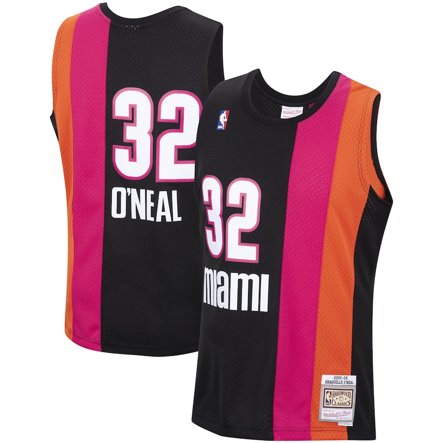 Men's Miami Heat Shaquille O'Neal Mitchell & Ness Black 2005/06 Hardwood Classics Swingman Jersey - Jersey