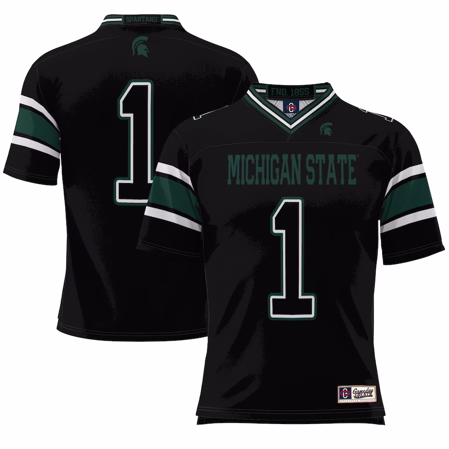 #1 Michigan State Spartans GameDay Greats Youth Endzone Football Jersey - Black - Jersey