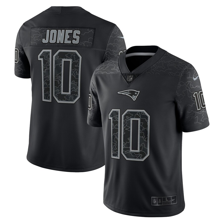 Men's New England Patriots Mac Jones Nike Black RFLCTV Limited Jersey - Jersey