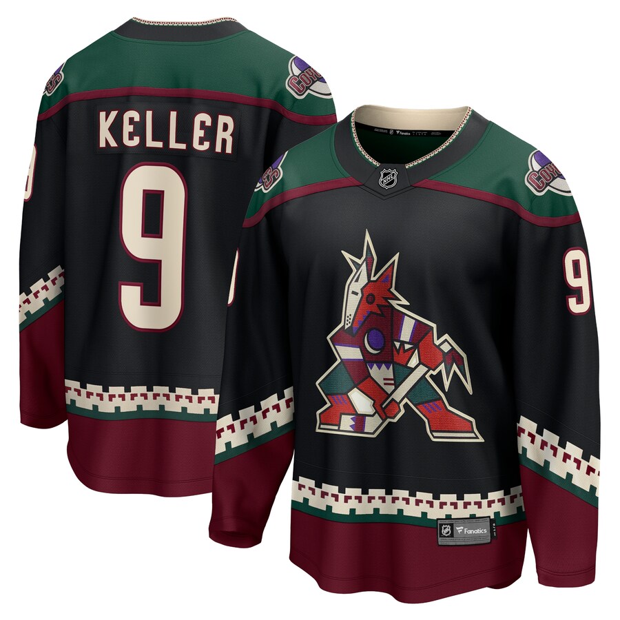 Men's Arizona Coyotes Clayton Keller Fanatics Branded Black Home Premier Breakaway Player Jersey - Jersey