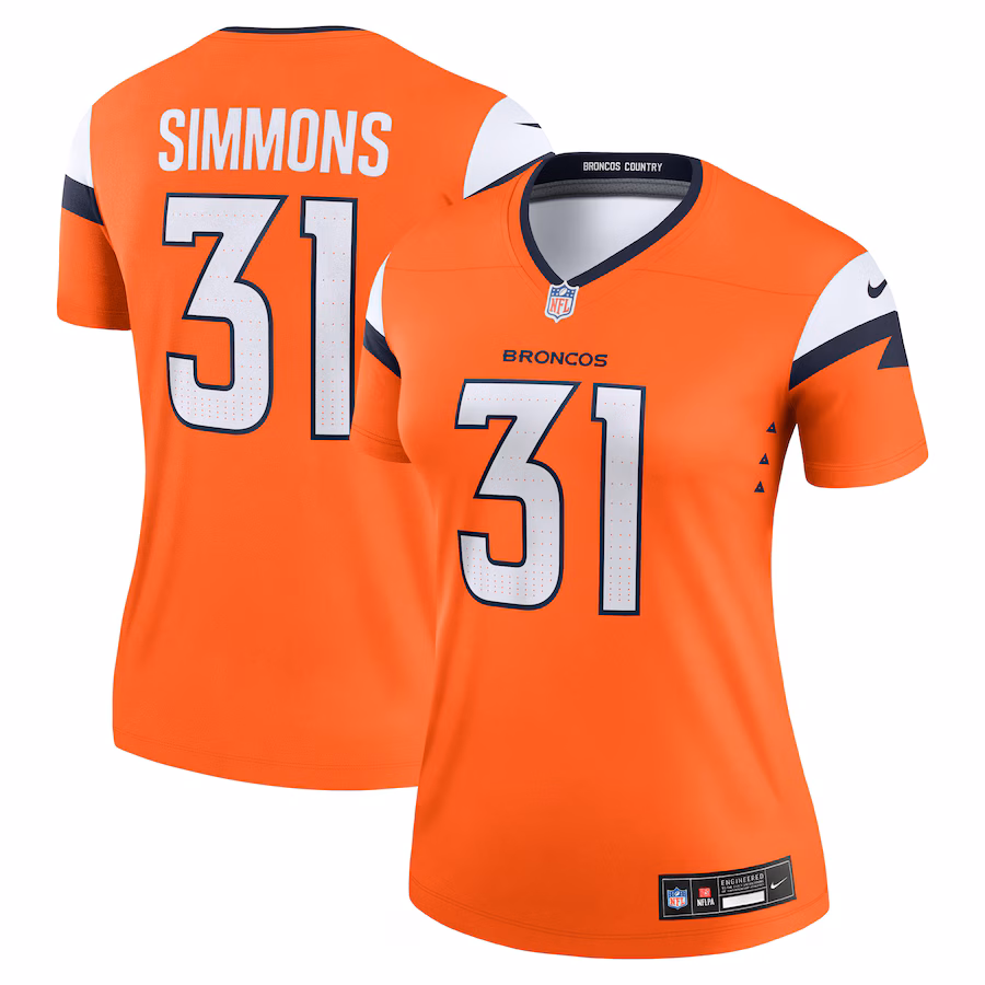 Women's Denver Broncos Justin Simmons Nike Orange  Legend Jersey - Jersey