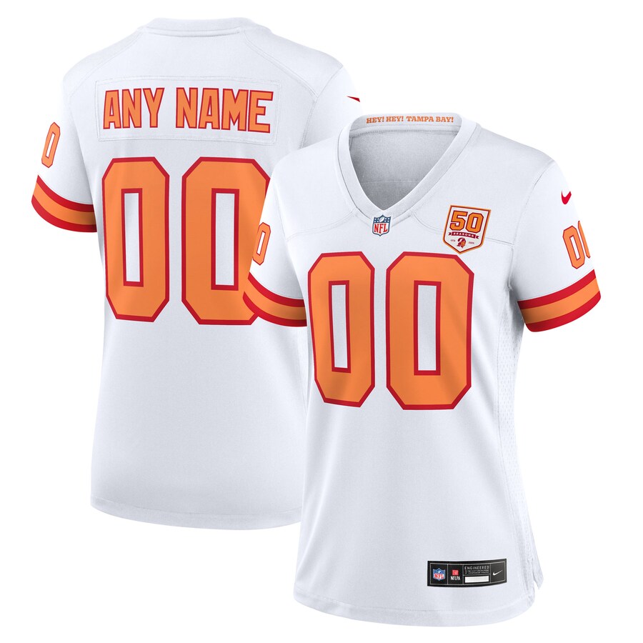 Women's '76 Tampa Bay Buccaneers Nike White 50th Season Alternate Custom Game Jersey - Jersey