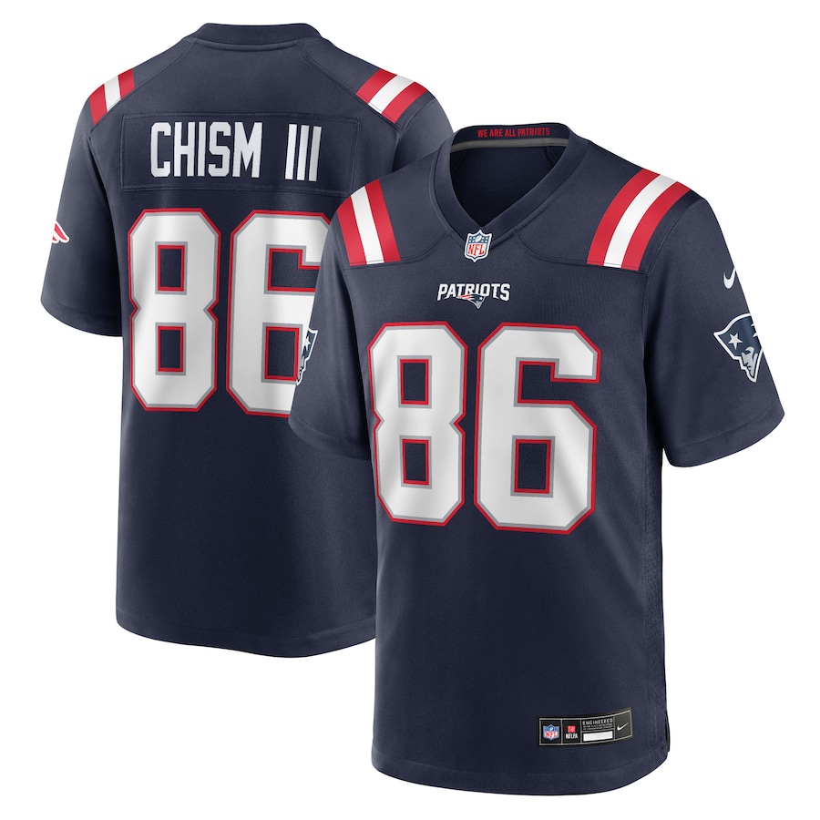 Men's New England Patriots Efton Chism III Nike Navy Team Game Jersey - Jersey
