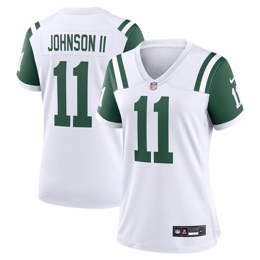 Women's New York Jets Jermaine Johnson II Nike White Classic Alternate Player Game Jersey - Jersey