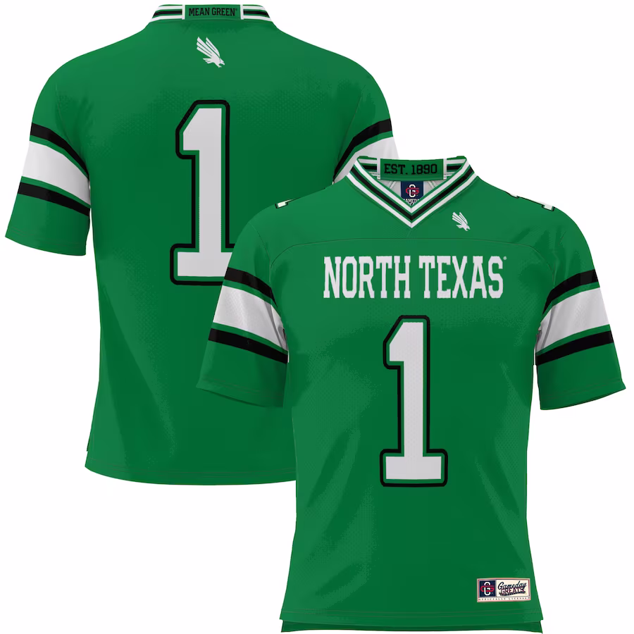 #1 North Texas Mean Green GameDay Greats Youth Endzone Football Jersey - Kelly Green - Jersey