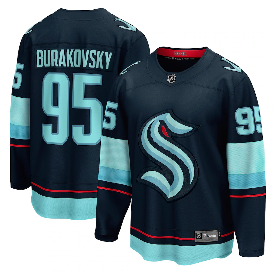 Men's Seattle Kraken Andre Burakovsky Fanatics Deep Sea Blue Home Breakaway Player Jersey - Jersey
