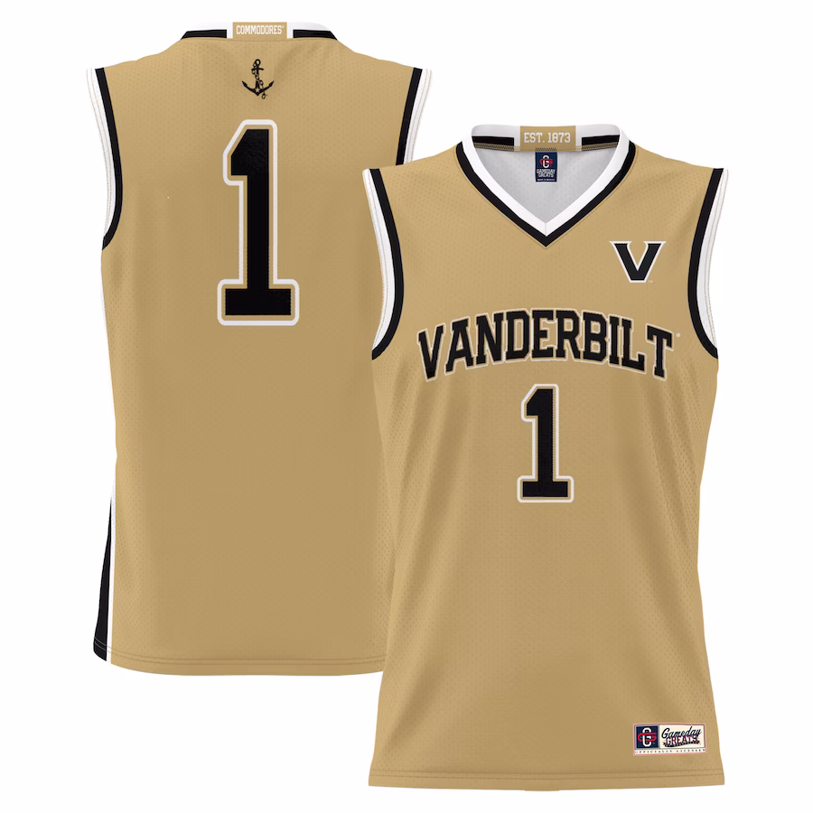 #1 Vanderbilt Commodores GameDay Greats Replica Lightweight Basketball Jersey - Gold - Jersey