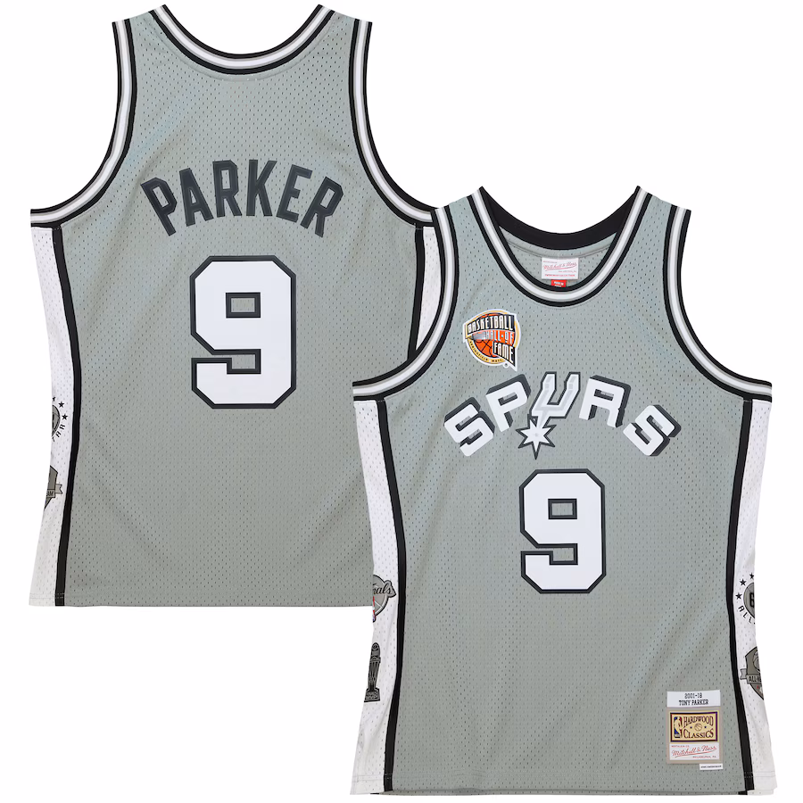 Unisex San Antonio Spurs Tony Parker Mitchell & Ness Gray Hall of Fame Class of 2023 Throwback Swingman Jersey - Jersey