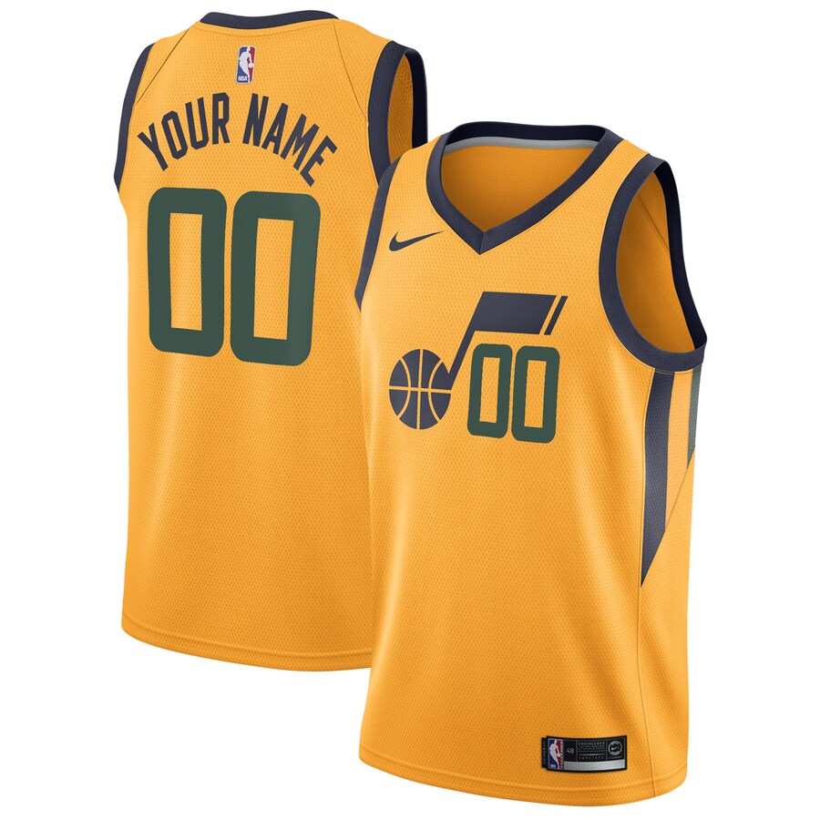 Men's Utah Jazz Nike Gold Swingman Custom Jersey - Statement Edition - Jersey