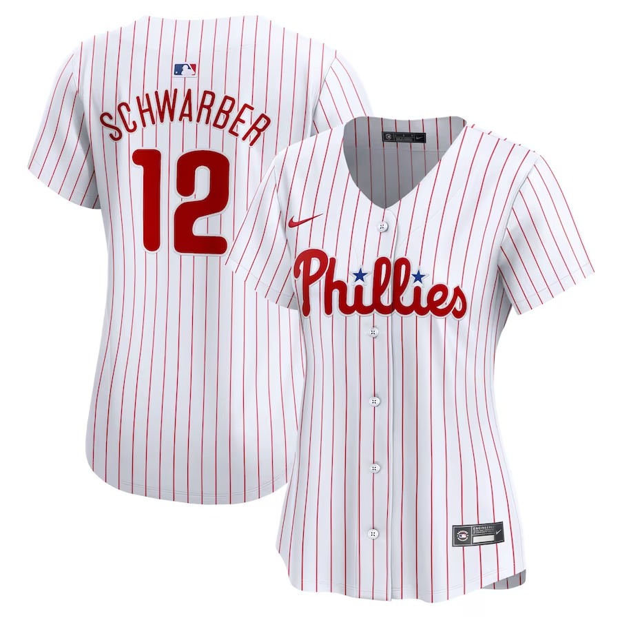 Women's Philadelphia Phillies Kyle Schwarber Nike White Home Limited Player Jersey - Jersey