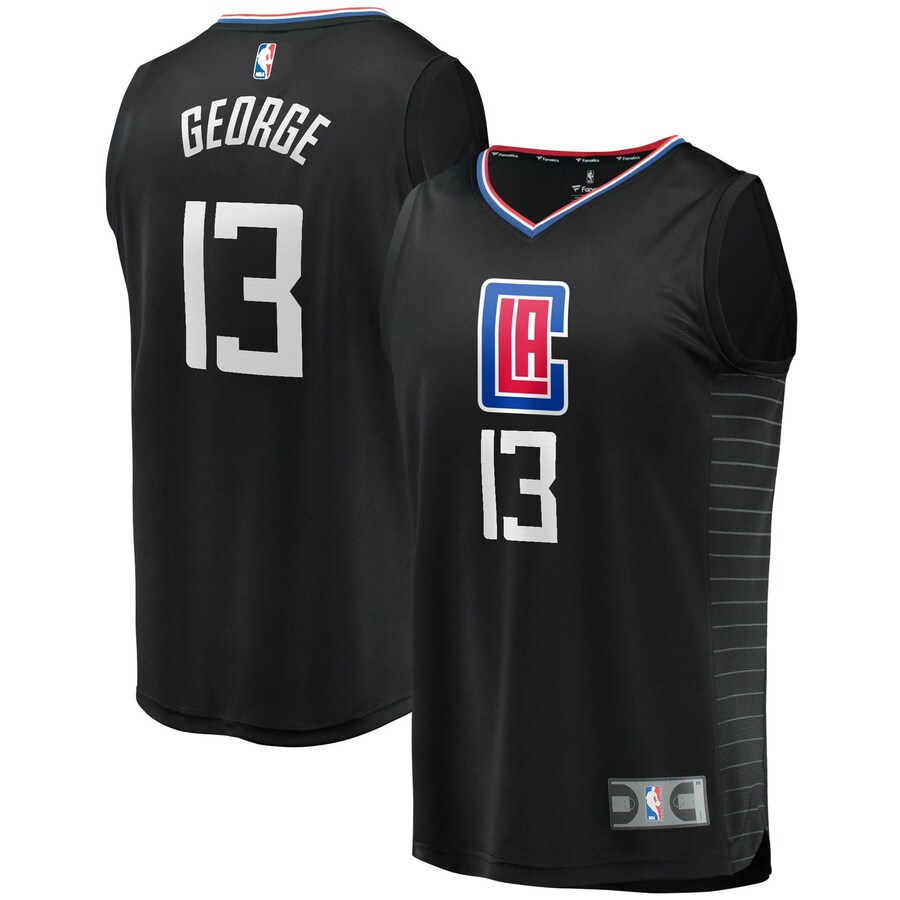 Youth LA Clippers Paul George Fanatics Black 2020/21 Fast Break Player Jersey - Statement Edition - Jersey