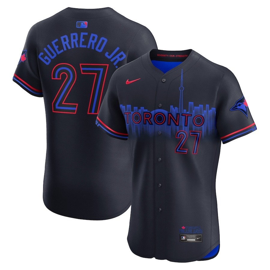 Men's Toronto Blue Jays Vladimir Guerrero Jr. Nike Navy 2024 City Connect Elite Player Jersey - Jersey