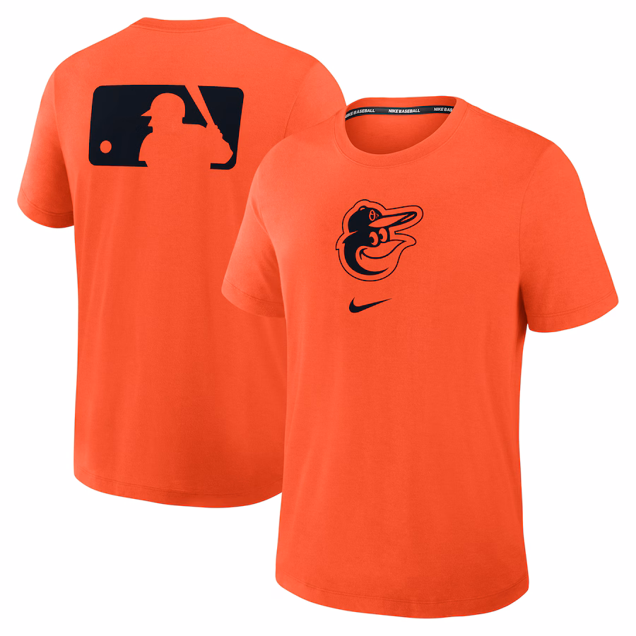 Men's Baltimore Orioles Nike Orange Authentic Collection Early Work Tri-Blend Performance T-Shirt - Jersey