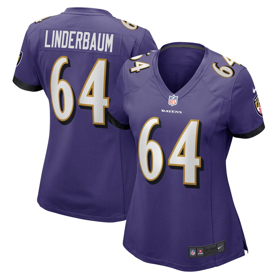 Women's Baltimore Ravens Tyler Linderbaum Nike Purple Player Game Jersey - Jersey