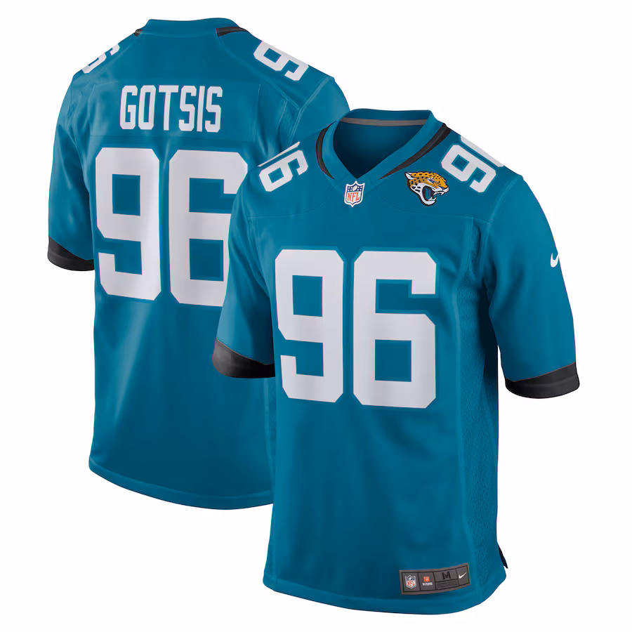 Men's Jacksonville Jaguars Adam Gotsis Nike Teal Game Jersey - Jersey