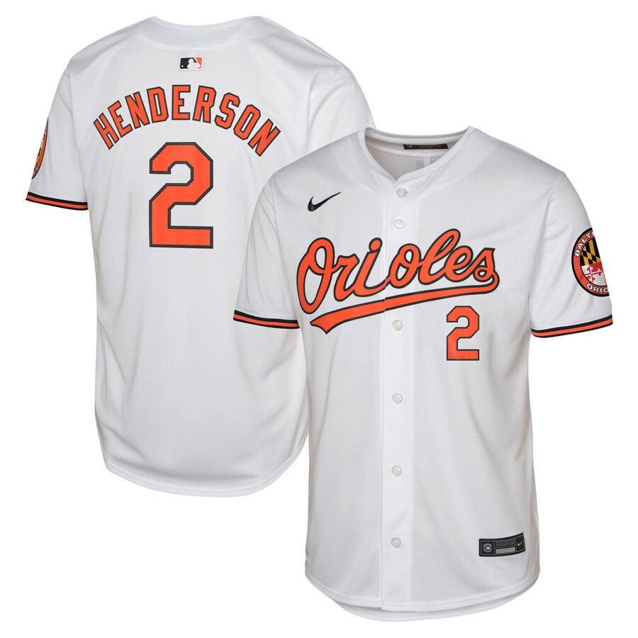 Youth Baltimore Orioles Gunnar Henderson Nike White Home Limited Jersey - Jersey