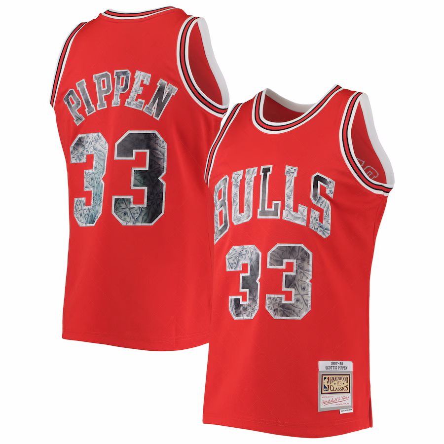 Men's Chicago Bulls Scottie Pippen Mitchell & Ness Red 1997/98 Hardwood Classics NBA 75th Anniversary Diamond Swingman Jersey - Jersey