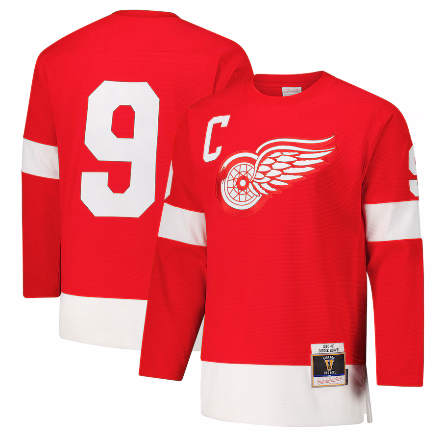 Men's Detroit Red Wings Gordie Howe Red 1960-61 Power Play Jersey - Jersey