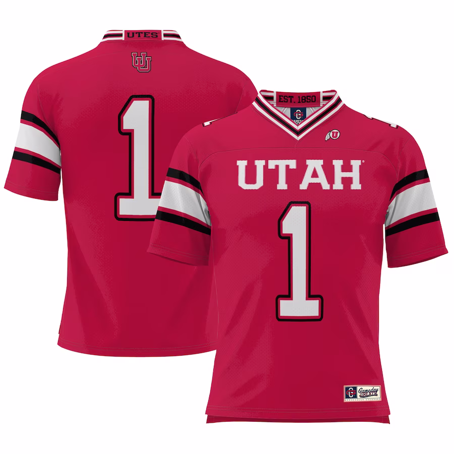 #1 Utah Utes GameDay Greats Football Jersey - Cardinal - Jersey