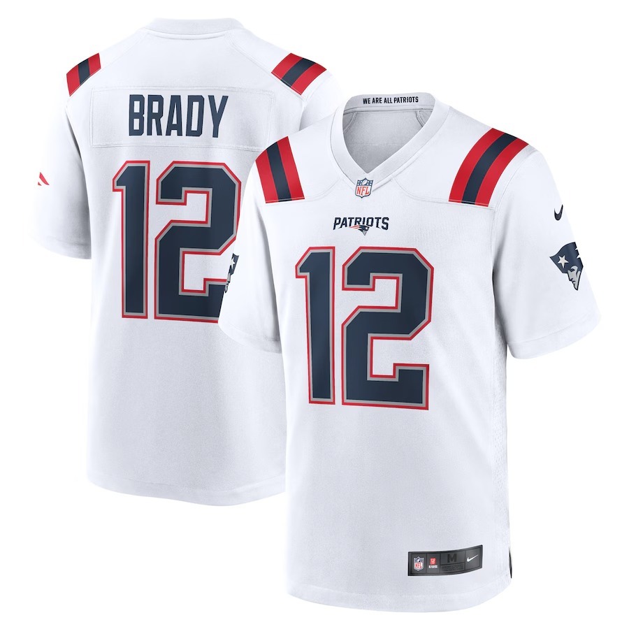 Men's New England Patriots Tom Brady Nike White Retired Game Jersey - Jersey