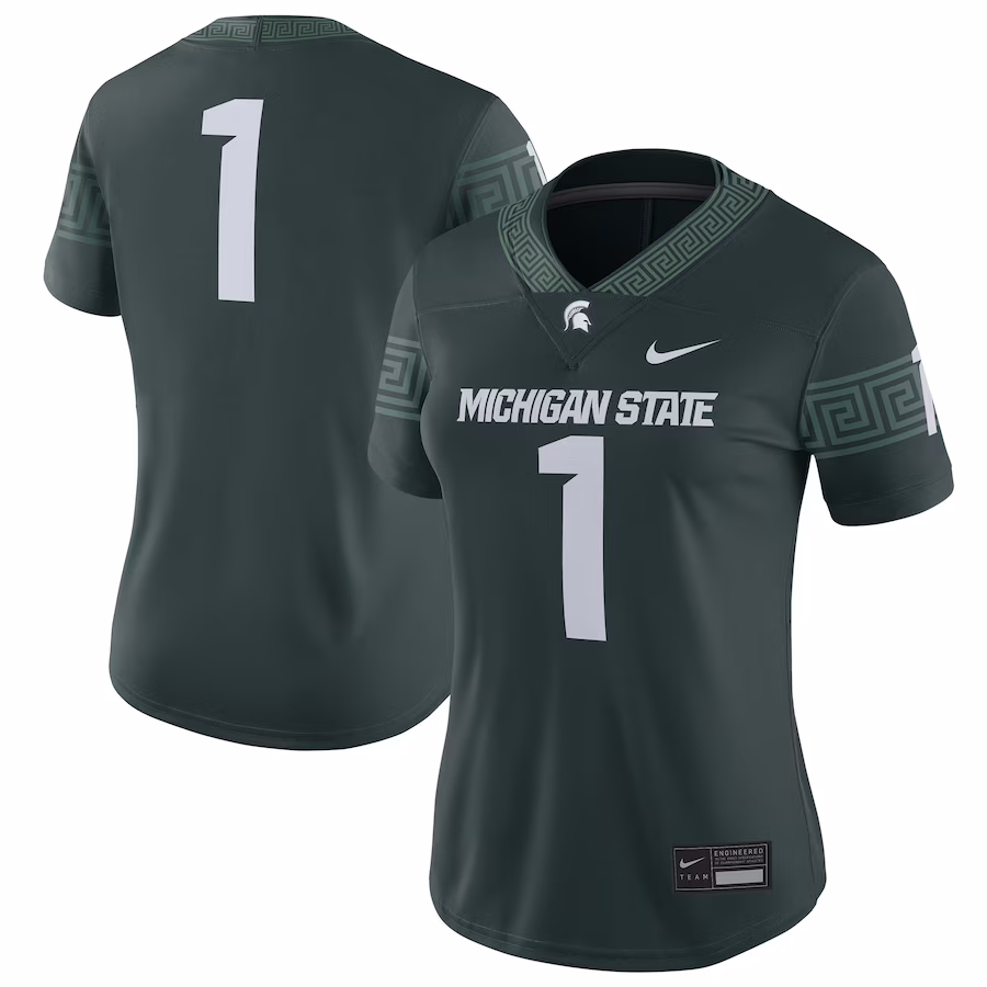 #1 Michigan State Spartans Nike Women's Football Game Jersey - Green - Jersey