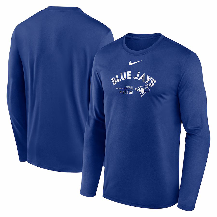 Men's Toronto Blue Jays Nike Royal Authentic Collection Practice Performance Long Sleeve T-Shirt - Jersey