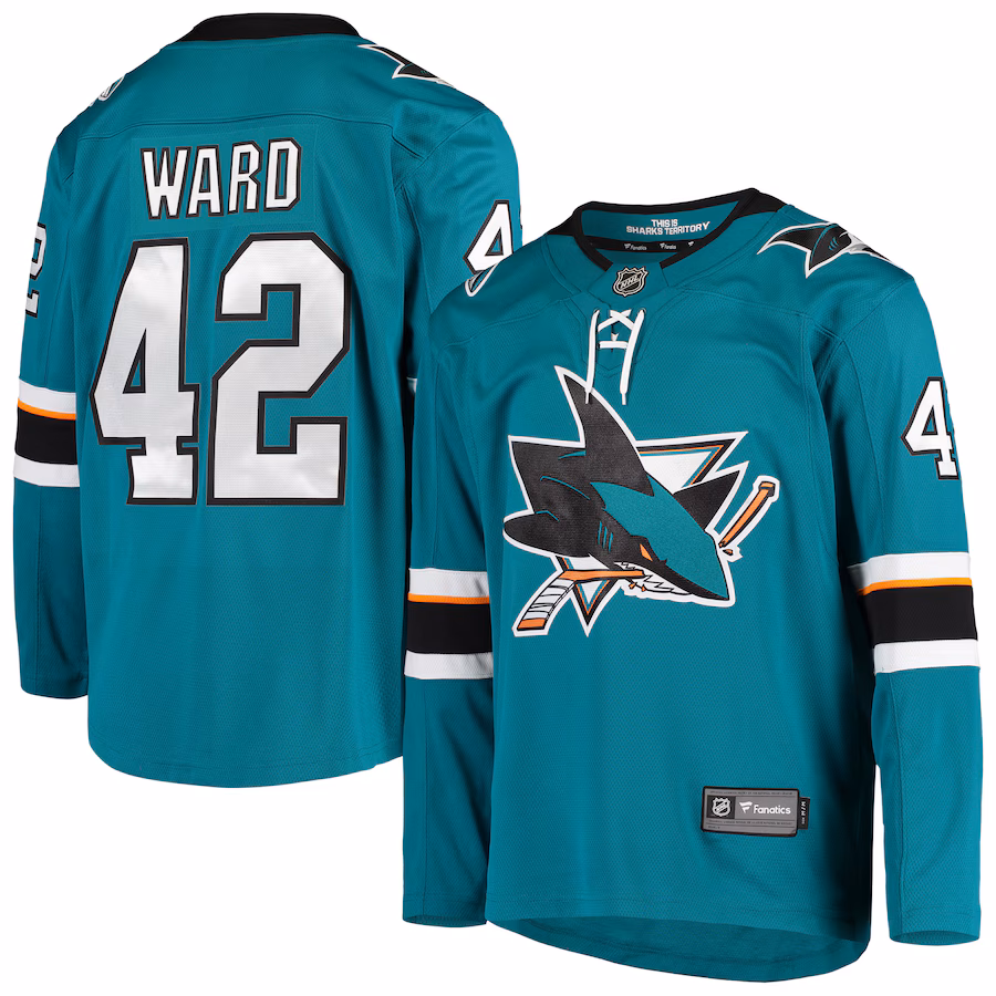 Men's San Jose Sharks Joel Ward Fanatics Teal Breakaway Home Player Jersey - Jersey