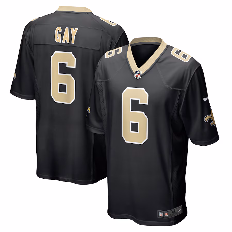 Men's New Orleans Saints Willie Gay Nike Black Game Jersey - Jersey