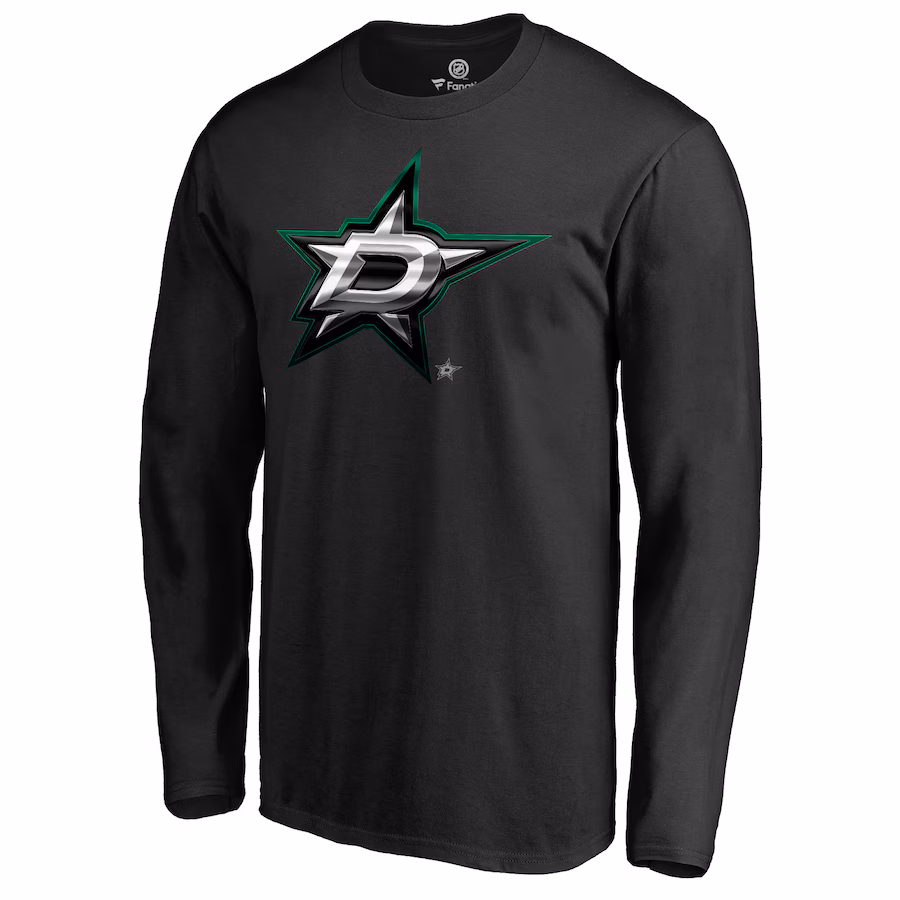 Men's Dallas Stars Black Midnight Mascot Long Sleeve T-Shirt - Jersey