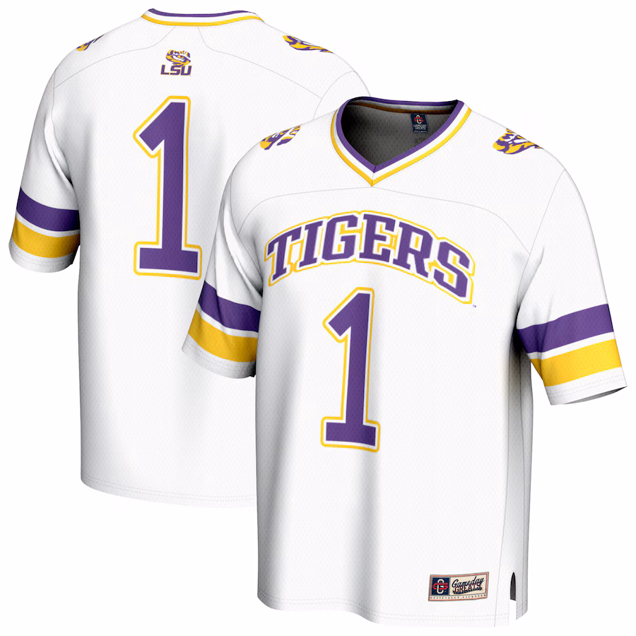 Youth GameDay Greats #1 White LSU Tigers Collegiate Football Fashion Jersey - Jersey