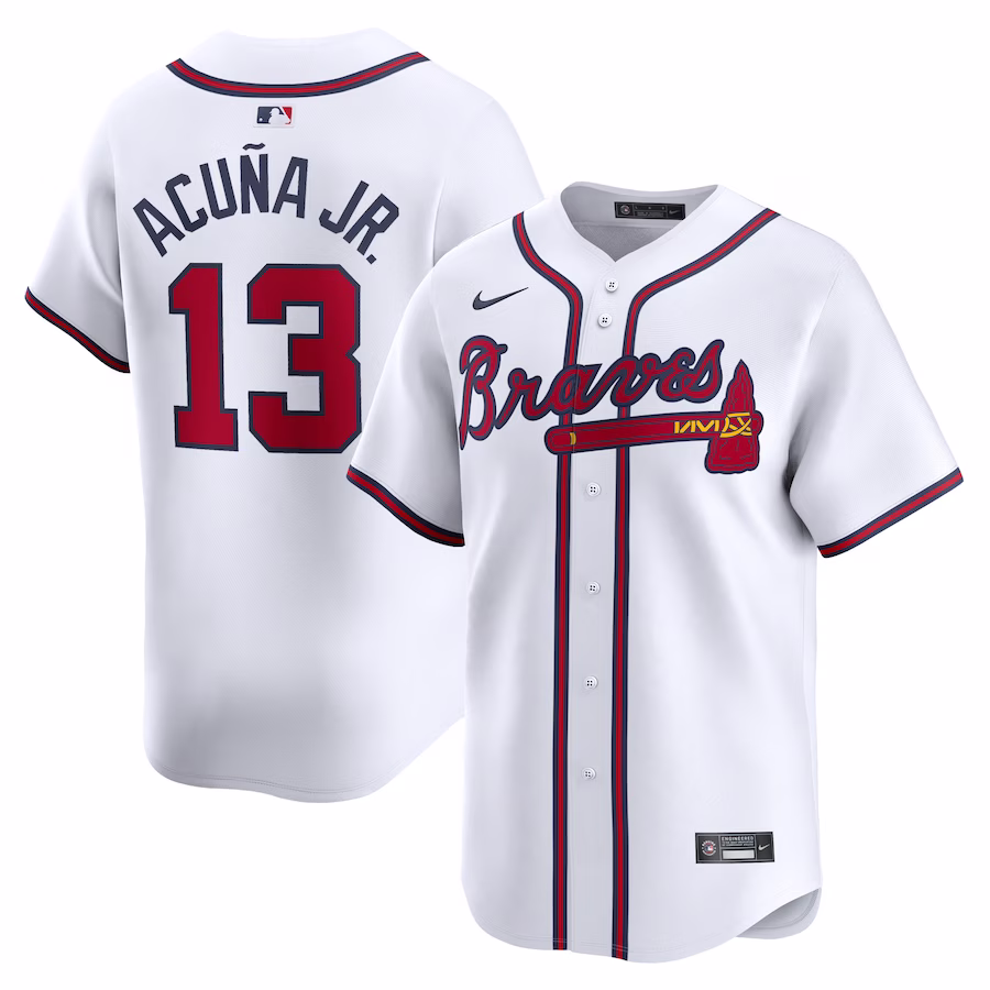 Men's Atlanta Braves Ronald Acuña Jr. Nike White Home Limited Player Jersey - Jersey