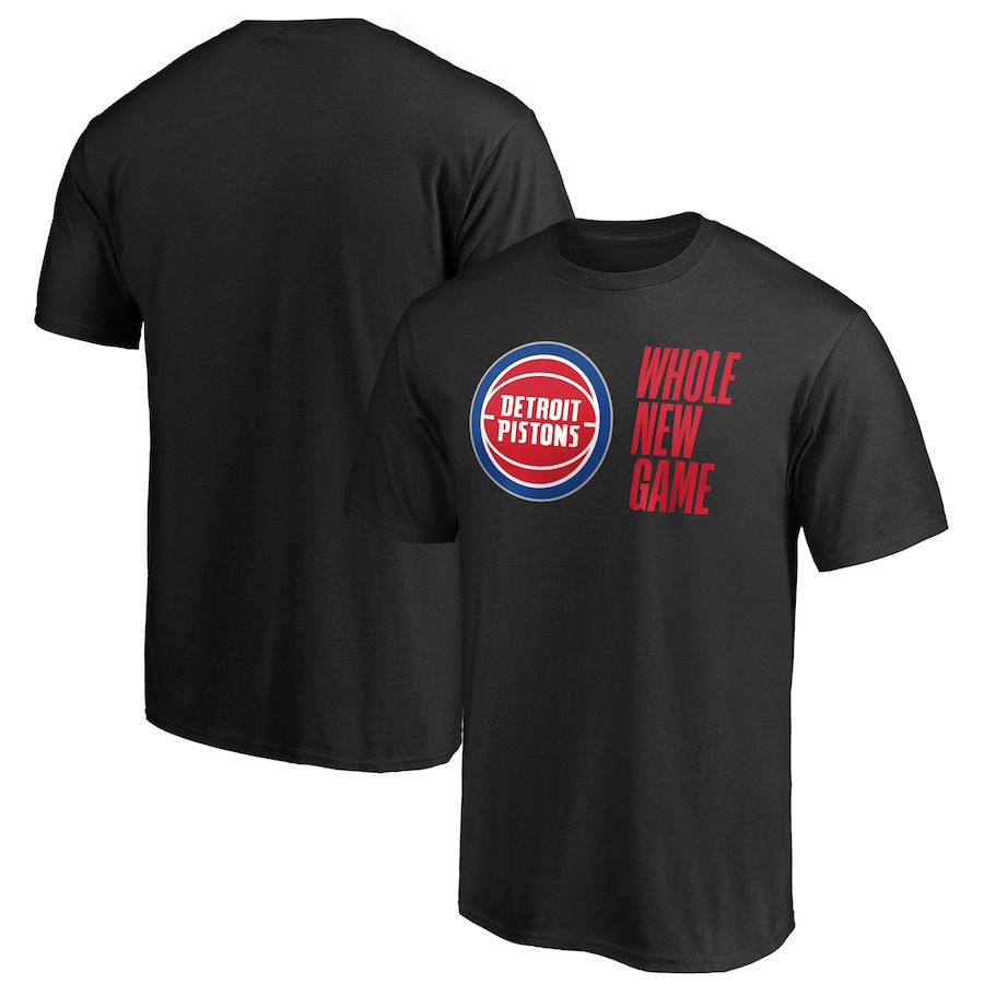 Men's Detroit Pistons Black Whole New Game Team T-Shirt - Jersey