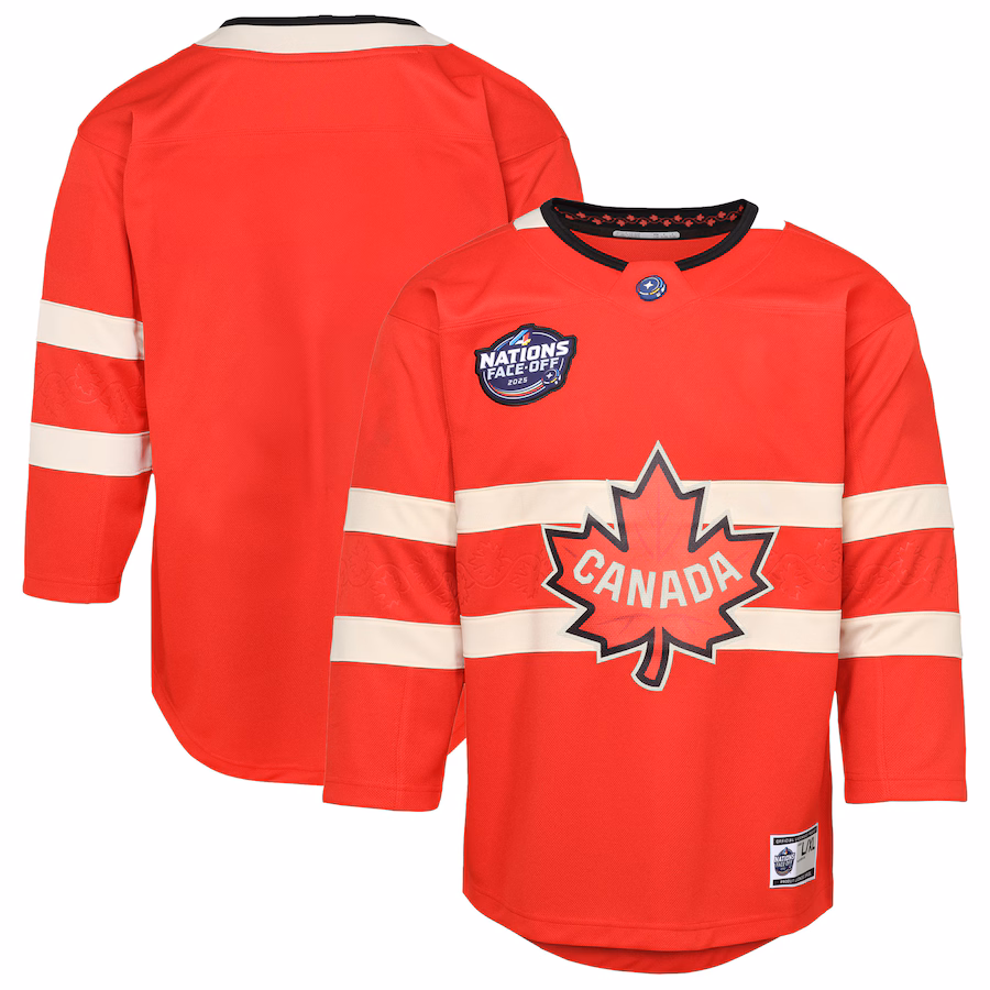 Youth Canada Red 2025 4 Nations Face-Off Premier Jersey - Jersey