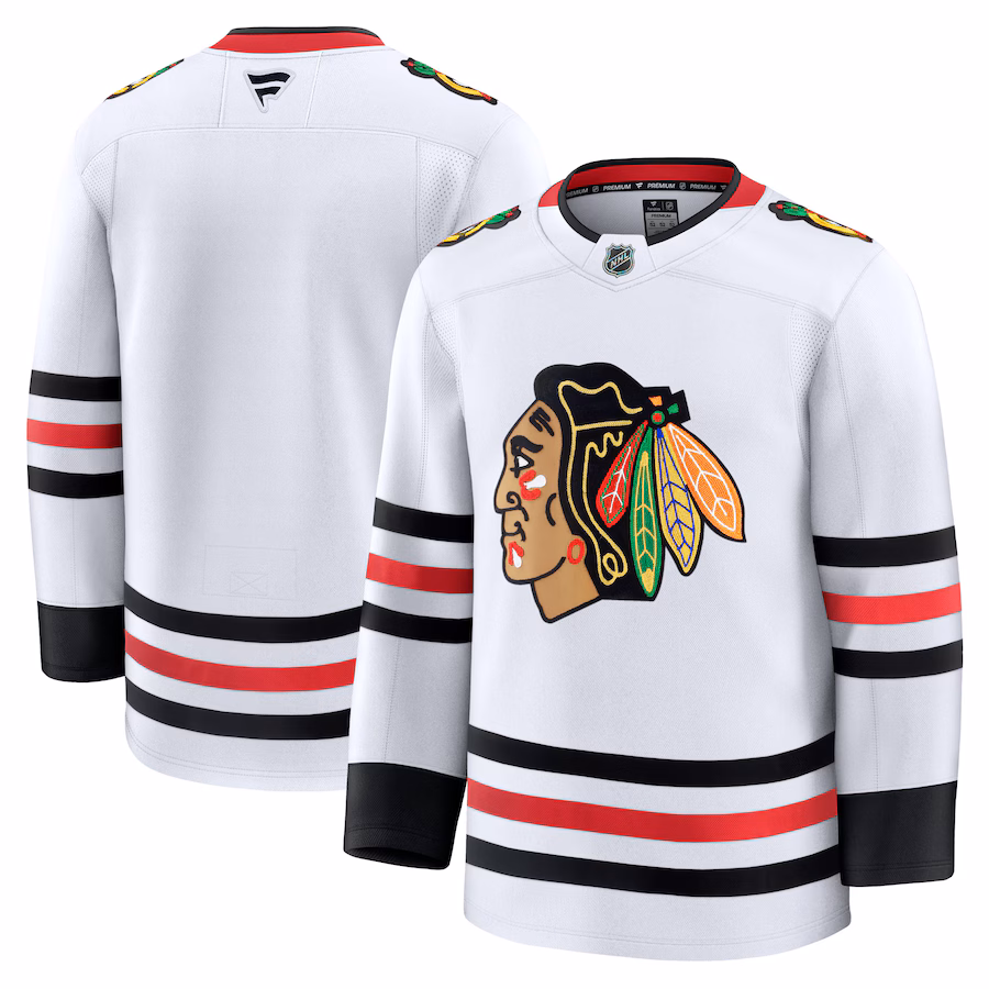 Men's Chicago Blackhawks Fanatics White Away Premium Jersey - Jersey