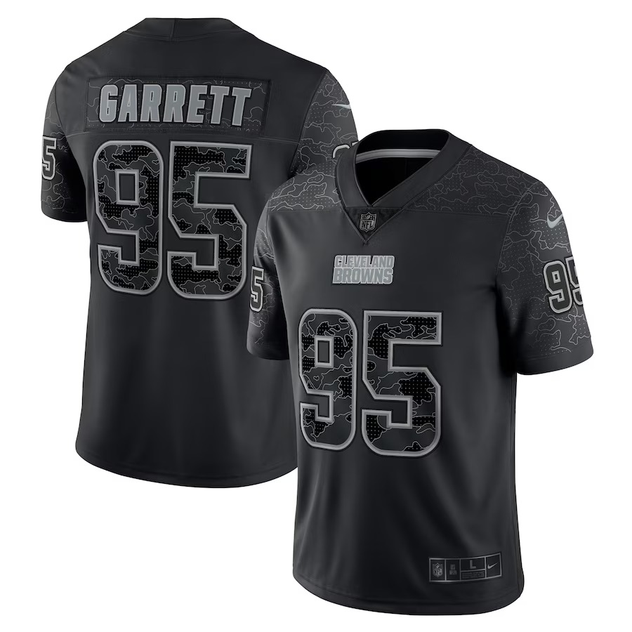 Men's Cleveland Browns Myles Garrett Nike Black RFLCTV Limited Jersey - Jersey