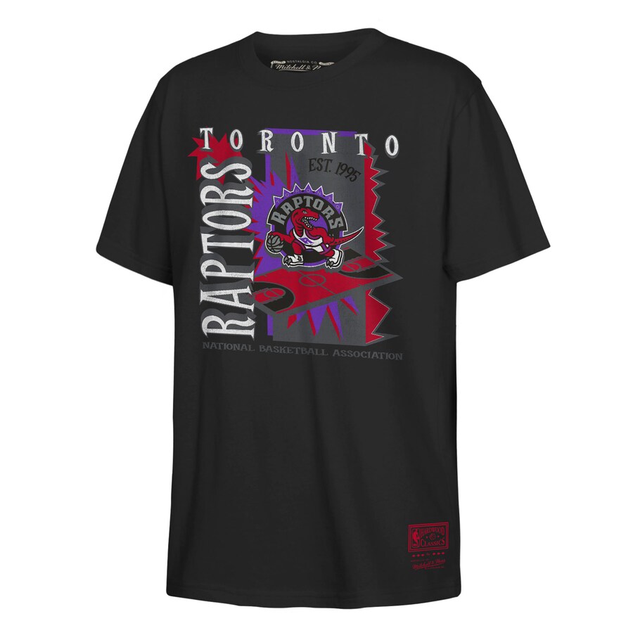 Youth Toronto Raptors Mitchell & Ness Black Retro '90s Poster T-Shirt - Jersey