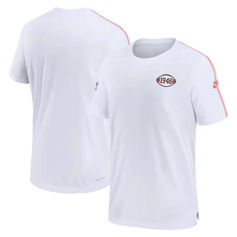 Men's Cleveland Browns Nike White Sideline Alternate Logo Coach Performance T-Shirt - Jersey