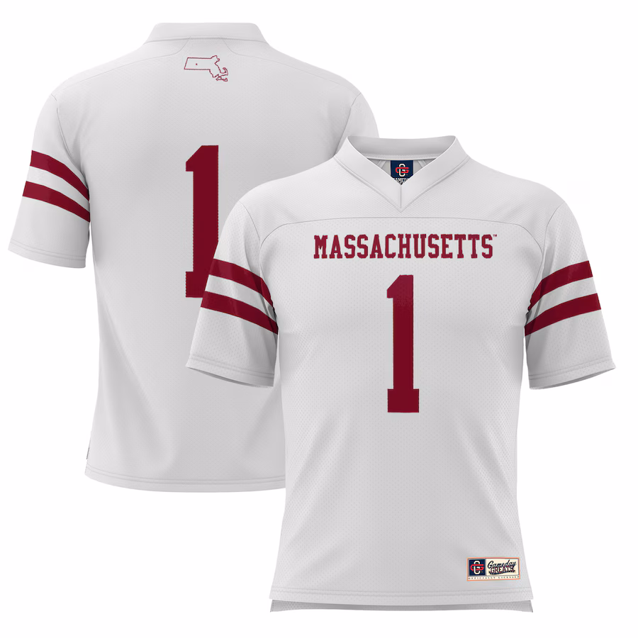 Youth GameDay Greats #1 White UMass Minutemen Football Jersey - Jersey