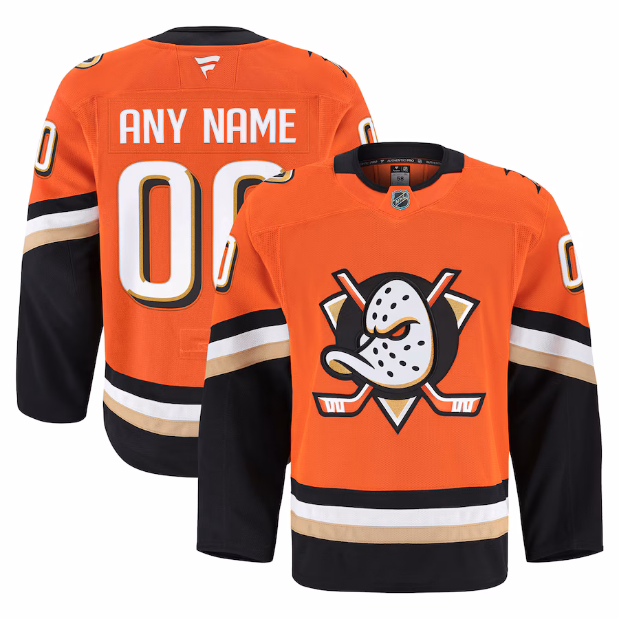 Men's Anaheim Ducks Fanatics Orange Home Authentic Pro Custom Jersey - Jersey