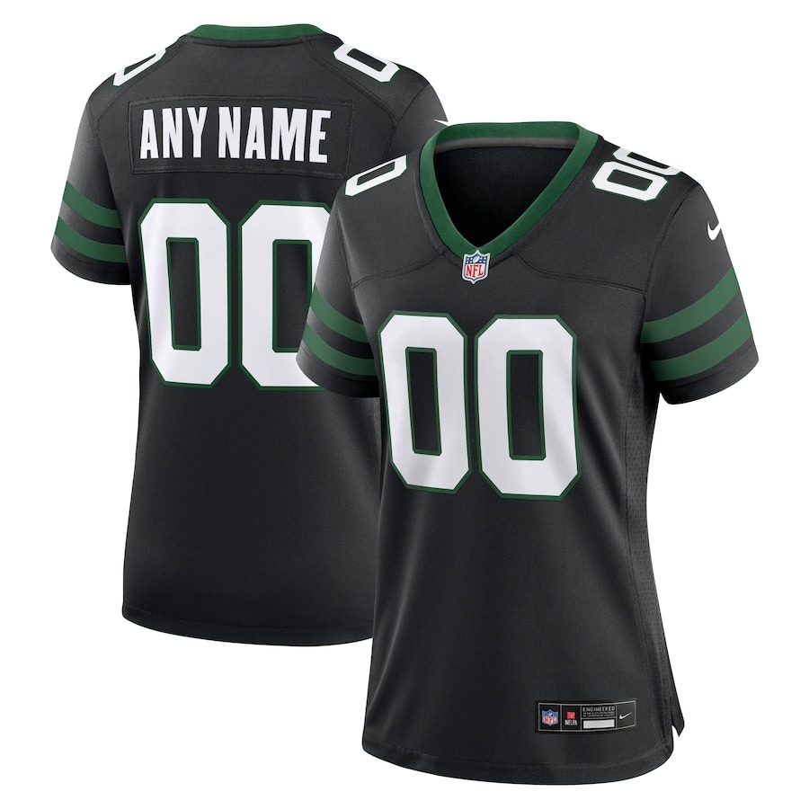 Women's New York Jets  Nike Legacy Black Alternate Custom Game Jersey - Jersey