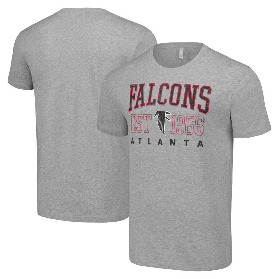 Men's Atlanta Falcons Starter Heather Gray Throwback Logo T-Shirt - Jersey