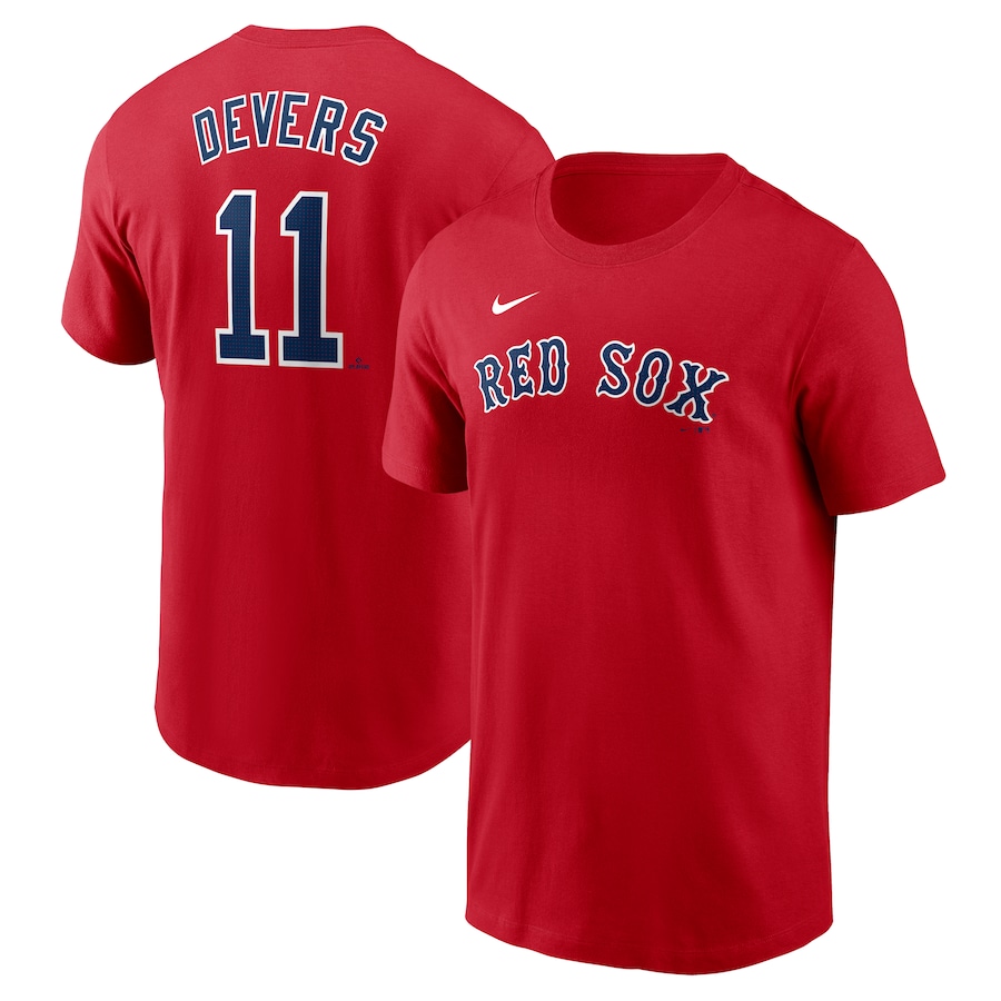 Men's Boston Red Sox Rafael Devers Nike Red Fuse Name & Number T-Shirt - Jersey