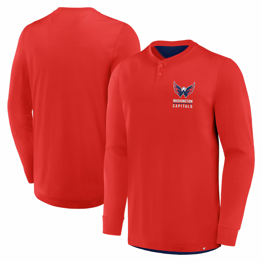 Men's Washington Capitals Fanatics Red Adrenaline Push Long Sleeve T-Shirt - Jersey