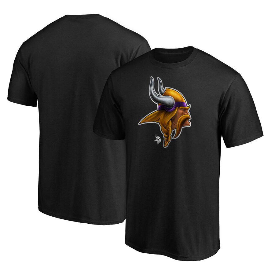 Men's Minnesota Vikings  Black Midnight Mascot T-Shirt - Jersey