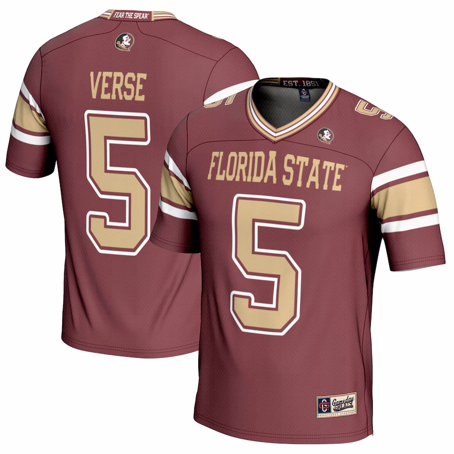 Jared Verse Florida State Seminoles GameDay Greats Youth NIL Player Football Jersey - Garnet - Jersey