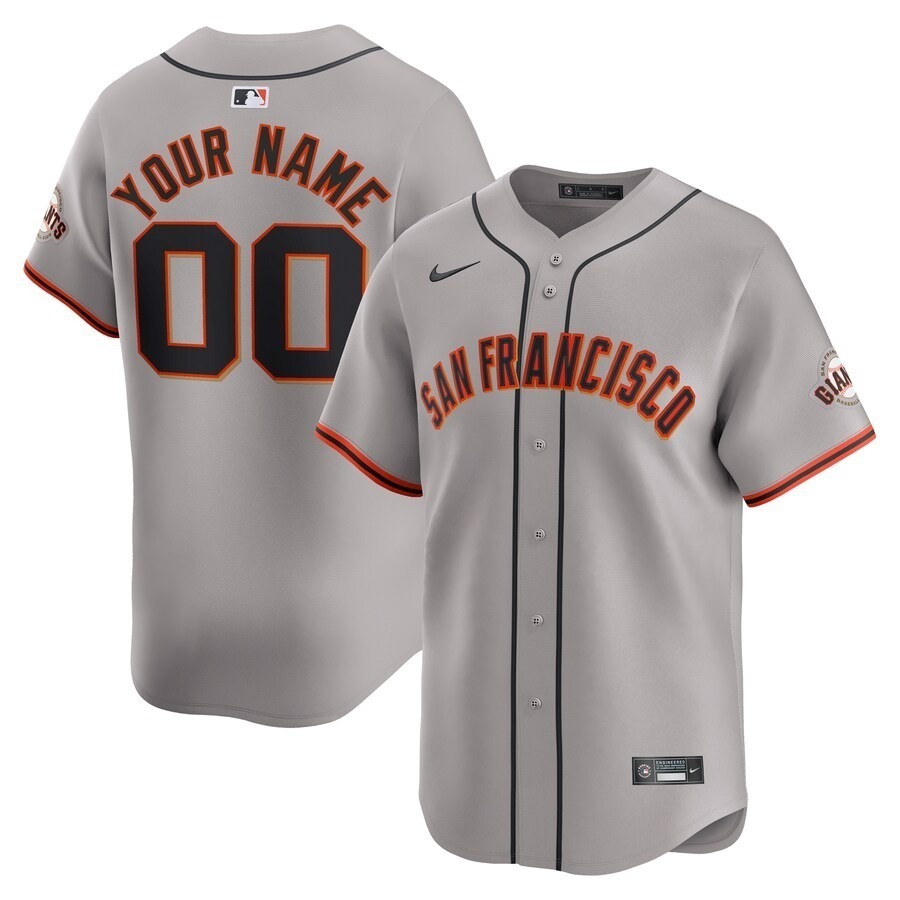 Men's San Francisco Giants  Nike Gray Away Limited Custom Jersey - Jersey