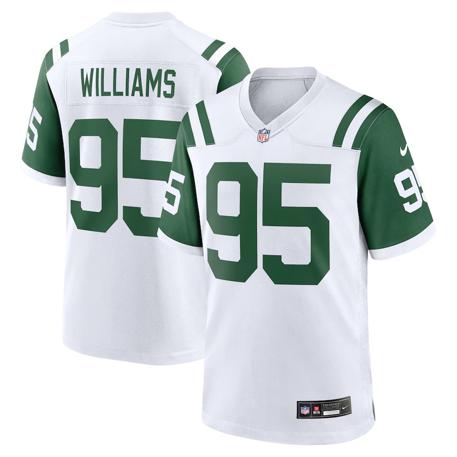 Men's New York Jets Quinnen Williams Nike White Classic Alternate Game Jersey - Jersey