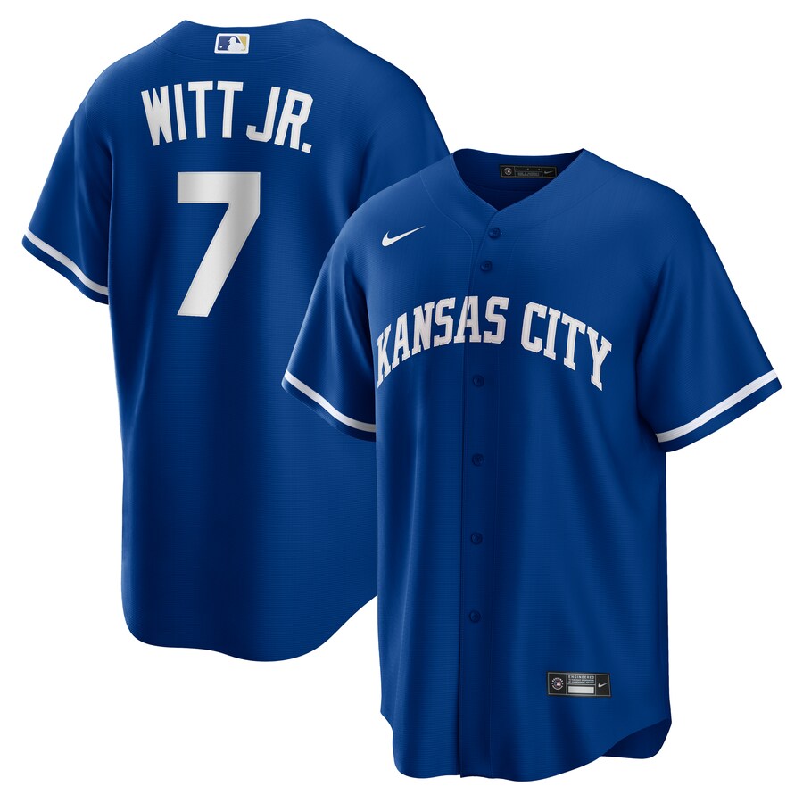 Men's Kansas City Royals Bobby Witt Jr. Nike Rush Blue Alternate 2 Replica Jersey - Jersey