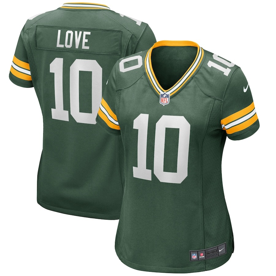 Women's Green Bay Packers Jordan Love Nike Green Game Jersey - Jersey